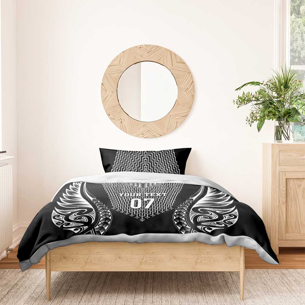 2025 Rugby Championship New Zealand Custom Bedding Set Poutama Motifs - Polynesian Pride