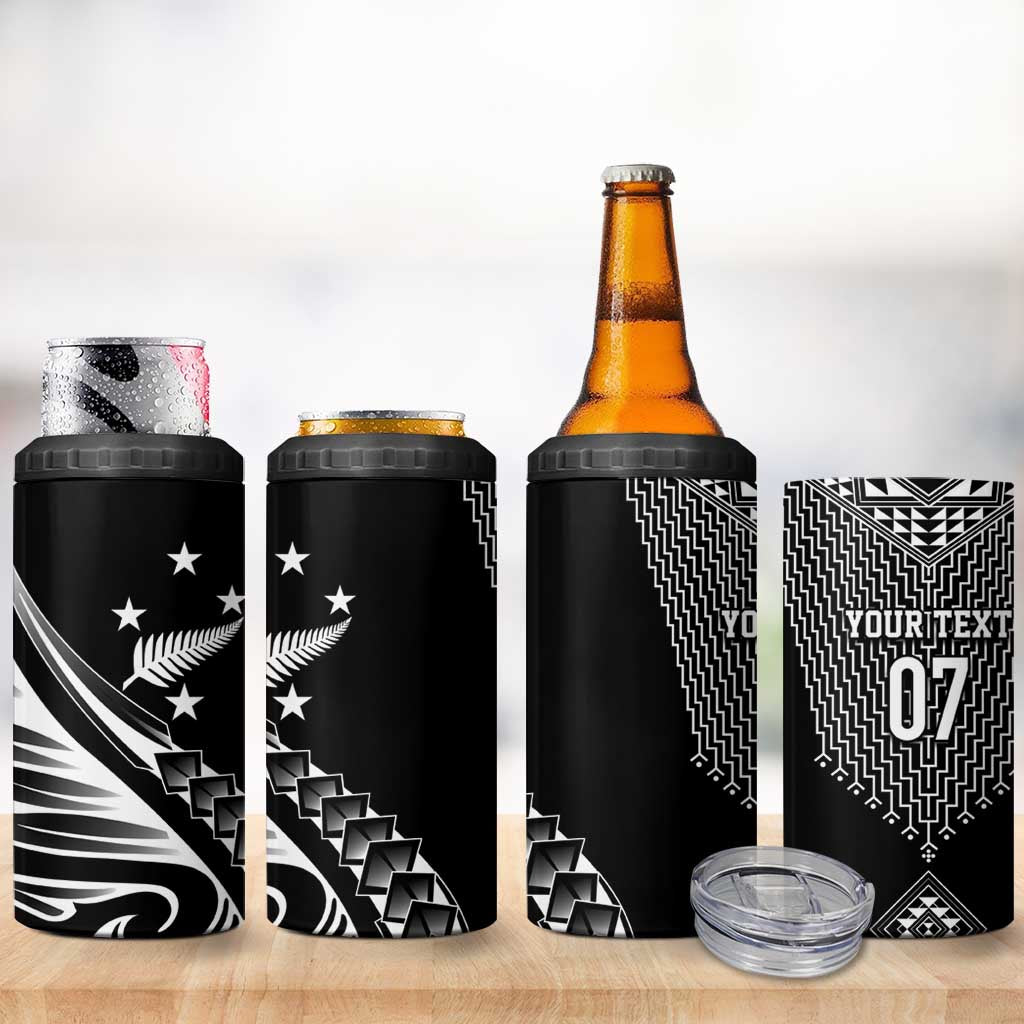 2025 Rugby Championship New Zealand Custom 4 in 1 Can Cooler Tumbler Poutama Motifs LT7 - Polynesian Pride