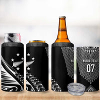 2025 Rugby Championship New Zealand Custom 4 in 1 Can Cooler Tumbler Poutama Motifs LT7 - Polynesian Pride