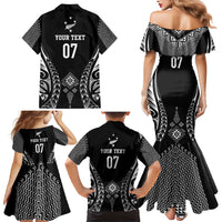 2025 Rugby Championship New Zealand Custom Family Matching Mermaid Dress and Hawaiian Shirt Poutama Motifs LT7 - Polynesian Pride