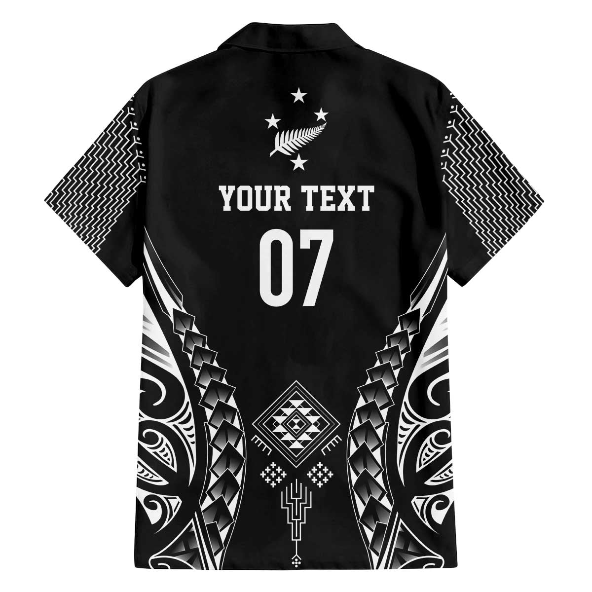 2025 Rugby Championship New Zealand Custom Family Matching Off The Shoulder Long Sleeve Dress and Hawaiian Shirt Poutama Motifs LT7 - Polynesian Pride