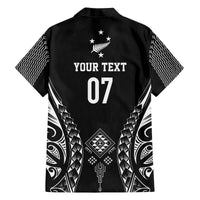 2025 Rugby Championship New Zealand Custom Family Matching Off The Shoulder Long Sleeve Dress and Hawaiian Shirt Poutama Motifs LT7 - Polynesian Pride