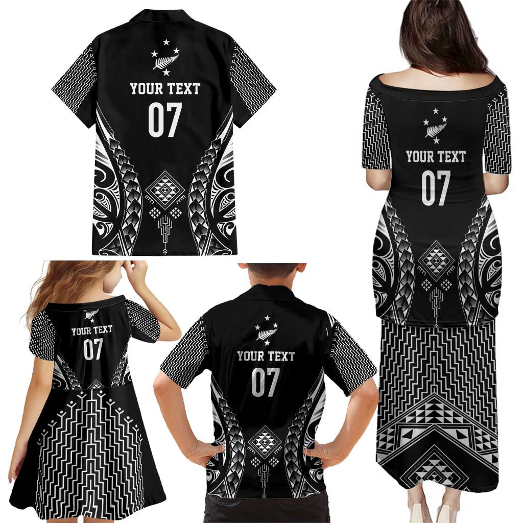 2025 Rugby Championship New Zealand Custom Family Matching Puletasi and Hawaiian Shirt Poutama Motifs LT7 - Polynesian Pride
