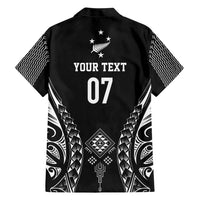 2025 Rugby Championship New Zealand Custom Family Matching Short Sleeve Bodycon Dress and Hawaiian Shirt Poutama Motifs LT7 - Polynesian Pride