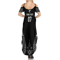 2025 Rugby Championship New Zealand Custom Summer Maxi Dress Poutama Motifs - Polynesian Pride