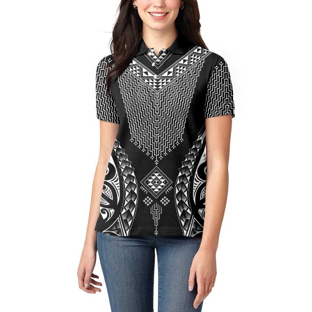 2025 Rugby Championship New Zealand Custom Women Polo Shirt Poutama Motifs LT7 - Polynesian Pride