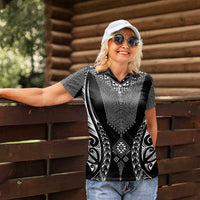 2025 Rugby Championship New Zealand Custom Women Polo Shirt Poutama Motifs LT7 - Polynesian Pride