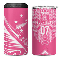2025 Rugby Championship New Zealand Custom 4 in 1 Can Cooler Tumbler Poutama Motifs - Pink Out LT7 One Size: 16 oz Pink - Polynesian Pride