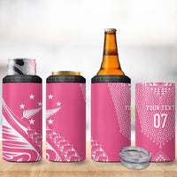 2025 Rugby Championship New Zealand Custom 4 in 1 Can Cooler Tumbler Poutama Motifs - Pink Out LT7 - Polynesian Pride