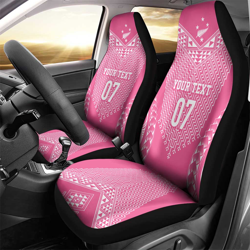 2025 Rugby Championship New Zealand Custom Car Seat Cover Poutama Motifs - Pink Out LT7 - Polynesian Pride