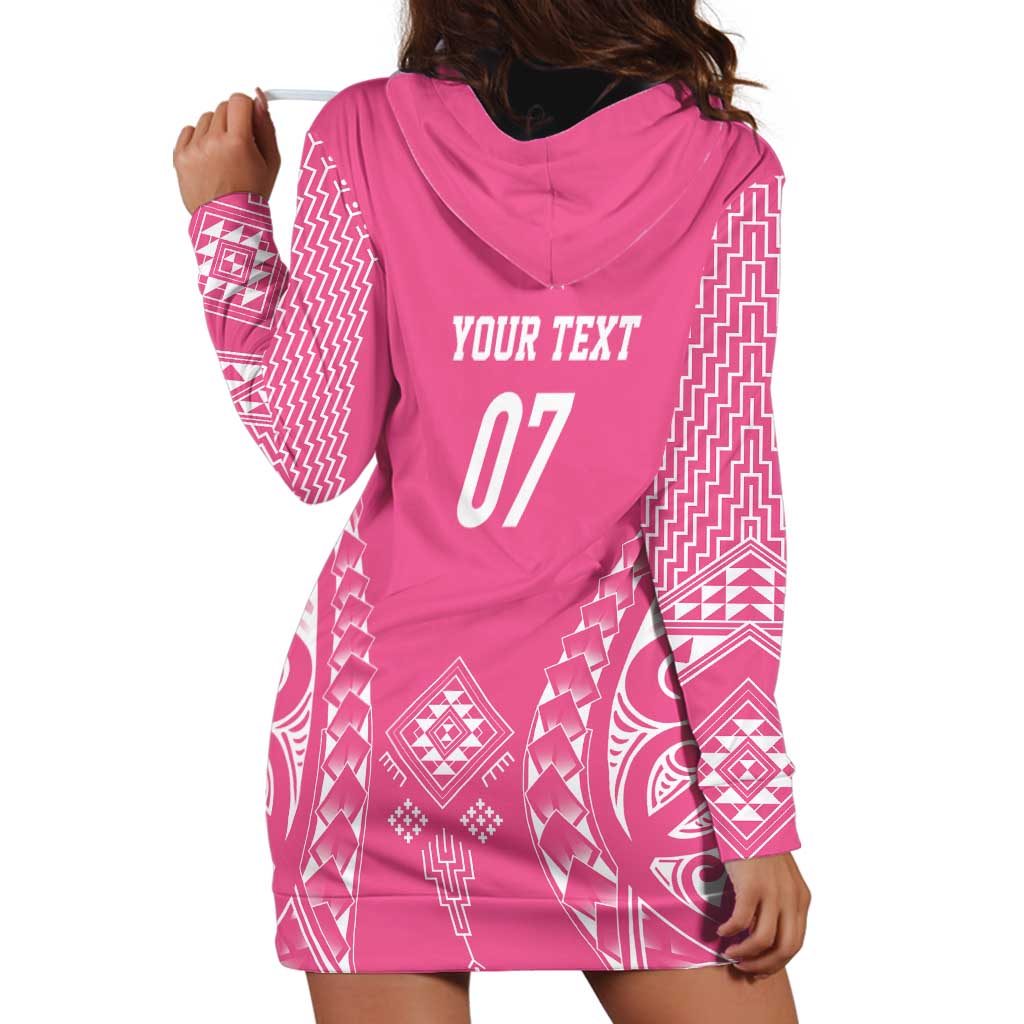 2025 Rugby Championship New Zealand Custom Hoodie Dress Poutama Motifs - Pink Out LT7 - Polynesian Pride