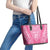 2025 Rugby Championship New Zealand Custom Leather Tote Bag Poutama Motifs - Pink Out - Polynesian Pride