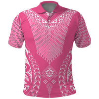 2025 Rugby Championship New Zealand Custom Polo Shirt Poutama Motifs - Pink Out LT7 Pink - Polynesian Pride