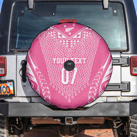 2025 Rugby Championship New Zealand Custom Spare Tire Cover Poutama Motifs - Pink Out LT7 Pink - Polynesian Pride