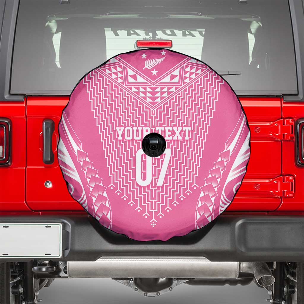 2025 Rugby Championship New Zealand Custom Spare Tire Cover Poutama Motifs - Pink Out LT7 - Polynesian Pride