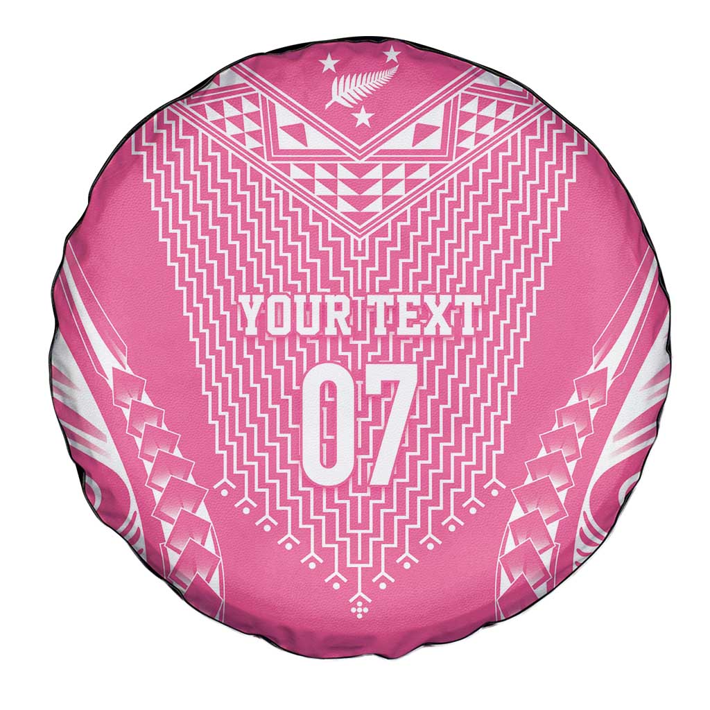 2025 Rugby Championship New Zealand Custom Spare Tire Cover Poutama Motifs - Pink Out LT7 - Polynesian Pride