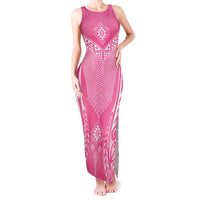 2025 Rugby Championship New Zealand Custom Tank Maxi Dress Poutama Motifs - Pink Out LT7 Women Pink - Polynesian Pride