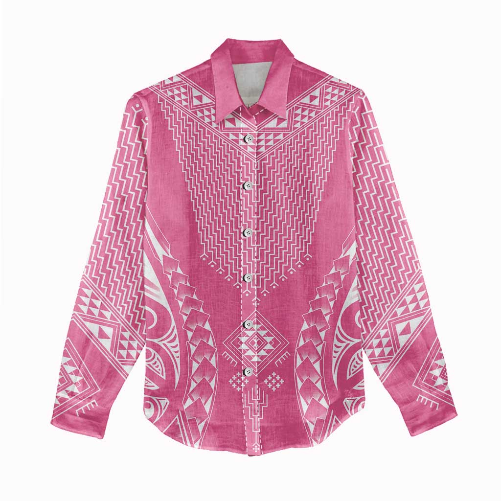 2025 Rugby Championship New Zealand Custom Women Casual Shirt Poutama Motifs - Pink Out LT7 - Polynesian Pride