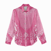 2025 Rugby Championship New Zealand Custom Women Casual Shirt Poutama Motifs - Pink Out LT7 - Polynesian Pride