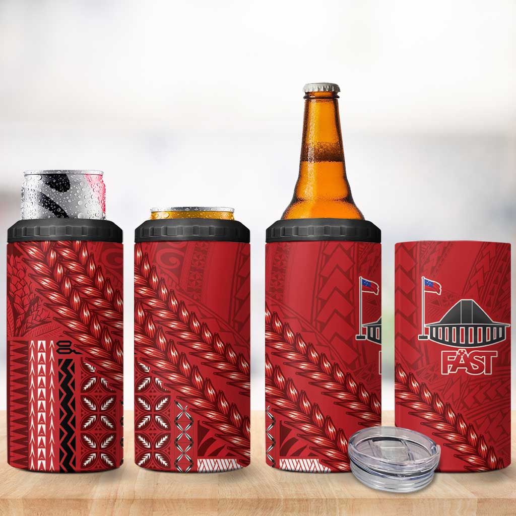 Samoa FAST Siapo 4 in 1 Can Cooler Tumbler Tatau-Ulafala Vines - Polynesian Pride