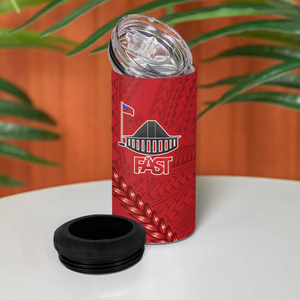 Samoa FAST Siapo 4 in 1 Can Cooler Tumbler Tatau-Ulafala Vines - Polynesian Pride