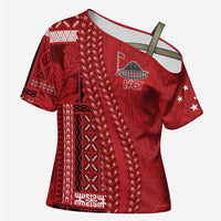 Samoa FAST Siapo Cross Shoulder Shirt Tatau-Ulafala Vines - Polynesian Pride
