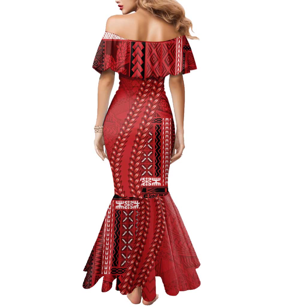Samoa FAST Siapo Family Matching Mermaid Dress and Hawaiian Shirt Tatau-Ulafala Vines - Polynesian Pride