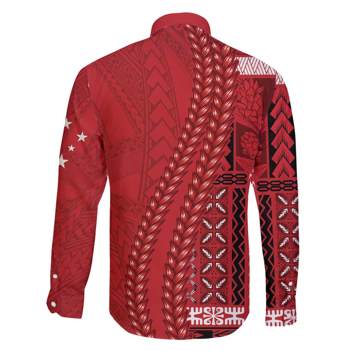 Samoa FAST Siapo Family Matching Off The Shoulder Long Sleeve Dress and Hawaiian Shirt Tatau-Ulafala Vines LT7 - Polynesian Pride