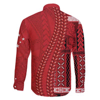 Samoa FAST Siapo Family Matching Off The Shoulder Long Sleeve Dress and Hawaiian Shirt Tatau-Ulafala Vines LT7 - Polynesian Pride