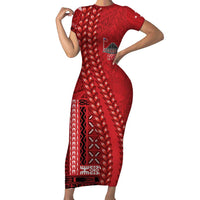 Samoa FAST Siapo Family Matching Short Sleeve Bodycon Dress and Hawaiian Shirt Tatau-Ulafala Vines - Polynesian Pride