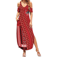 Samoa FAST Siapo Family Matching Summer Maxi Dress and Hawaiian Shirt Tatau-Ulafala Vines - Polynesian Pride