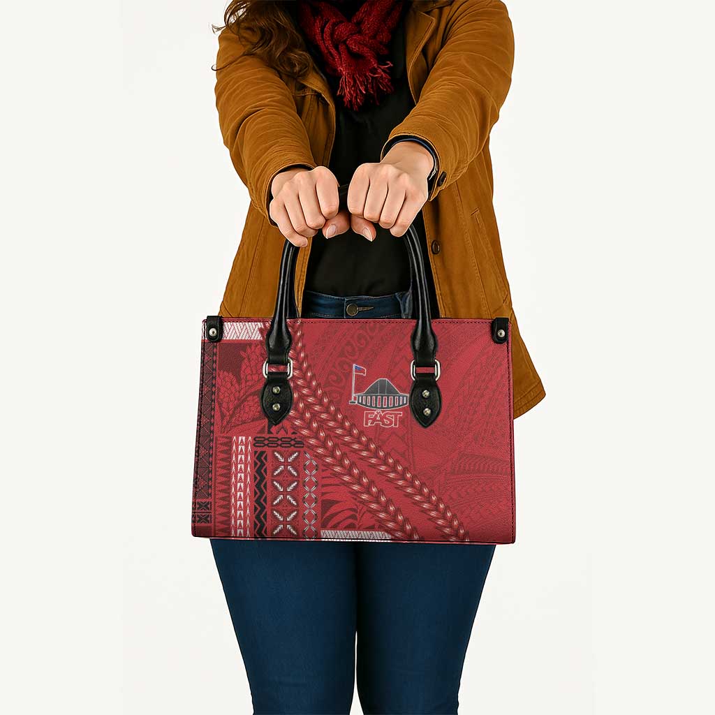 Samoa FAST Siapo Leather Bag Tatau-Ulafala Vines - Polynesian Pride