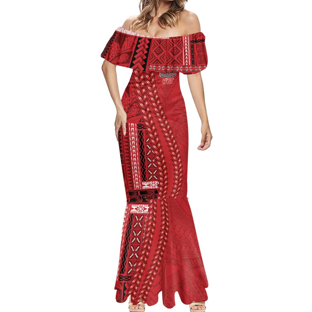 Samoa FAST Siapo Mermaid Dress Tatau-Ulafala Vines - Polynesian Pride