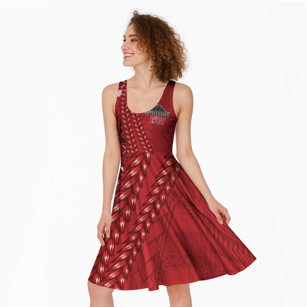Samoa FAST Siapo Midi Dress Tatau-Ulafala Vines - Polynesian Pride