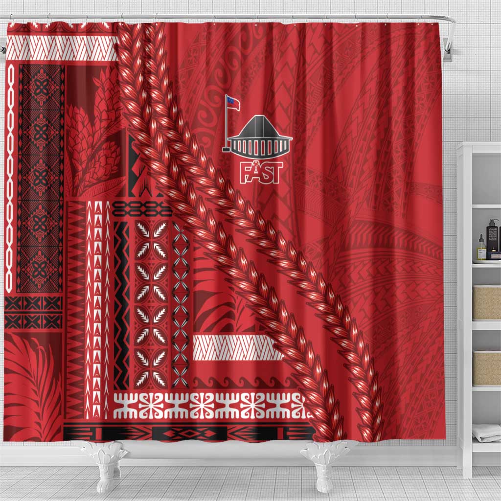 Samoa FAST Siapo Shower Curtain Tatau-Ulafala Vines - Polynesian Pride