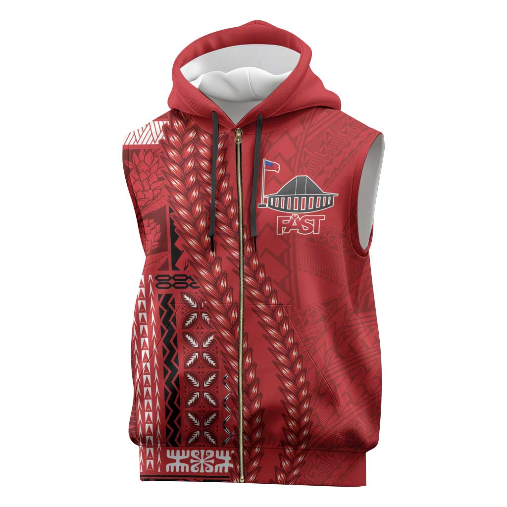 Samoa FAST Siapo Sleeveless Zip Hoodie Tatau-Ulafala Vines - Polynesian Pride
