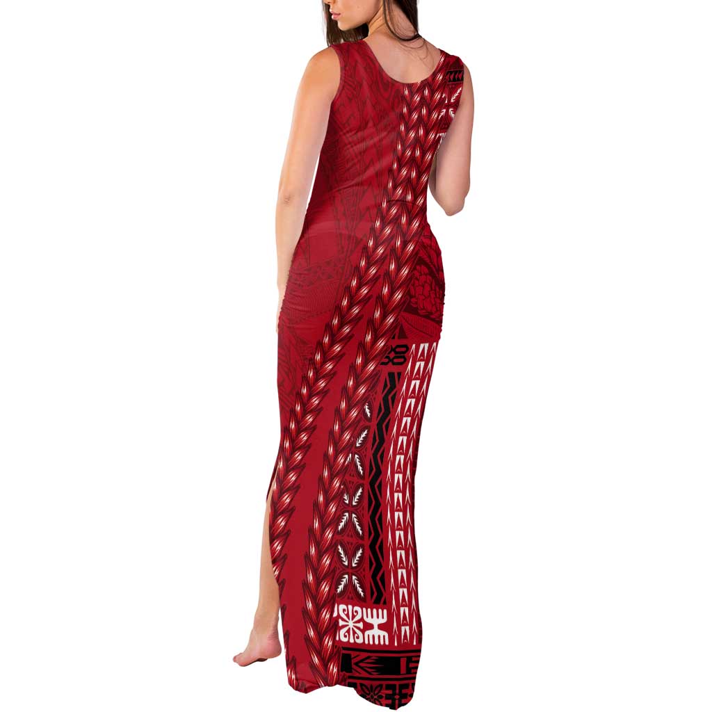 Samoa FAST Siapo Tank Maxi Dress Tatau-Ulafala Vines - Polynesian Pride