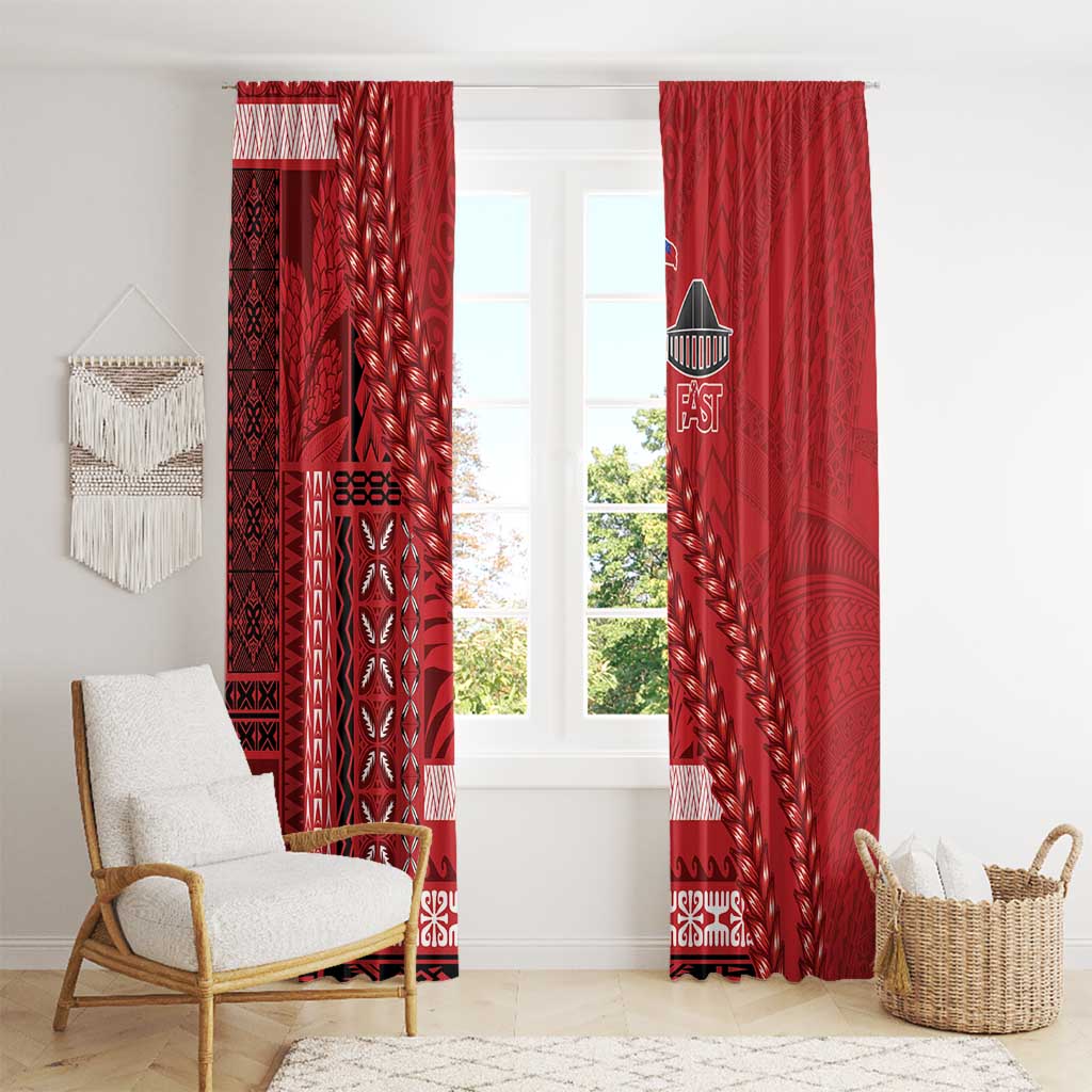 Samoa FAST Siapo Window Curtain Tatau-Ulafala Vines - Polynesian Pride