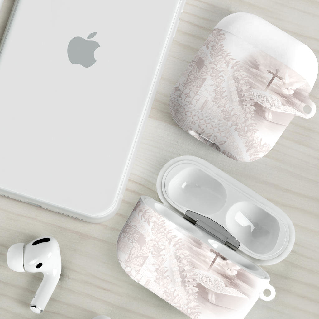 Samoa Lotu Tamaiti White Prayers AirPods Case Floral Mamanu Siapo LT7 - Polynesian Pride