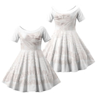 Samoa Lotu Tamaiti White Prayers Family Matching Short Sleeve Bodycon Dress and Hawaiian Shirt Floral Mamanu Siapo