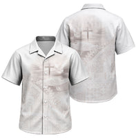 Samoa Lotu Tamaiti White Prayers Family Matching Short Sleeve Bodycon Dress and Hawaiian Shirt Floral Mamanu Siapo