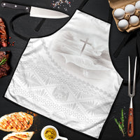 Tonga White Sunday Fakame Apron Tokelaufeletoa Kupesi LT7 White - Polynesian Pride
