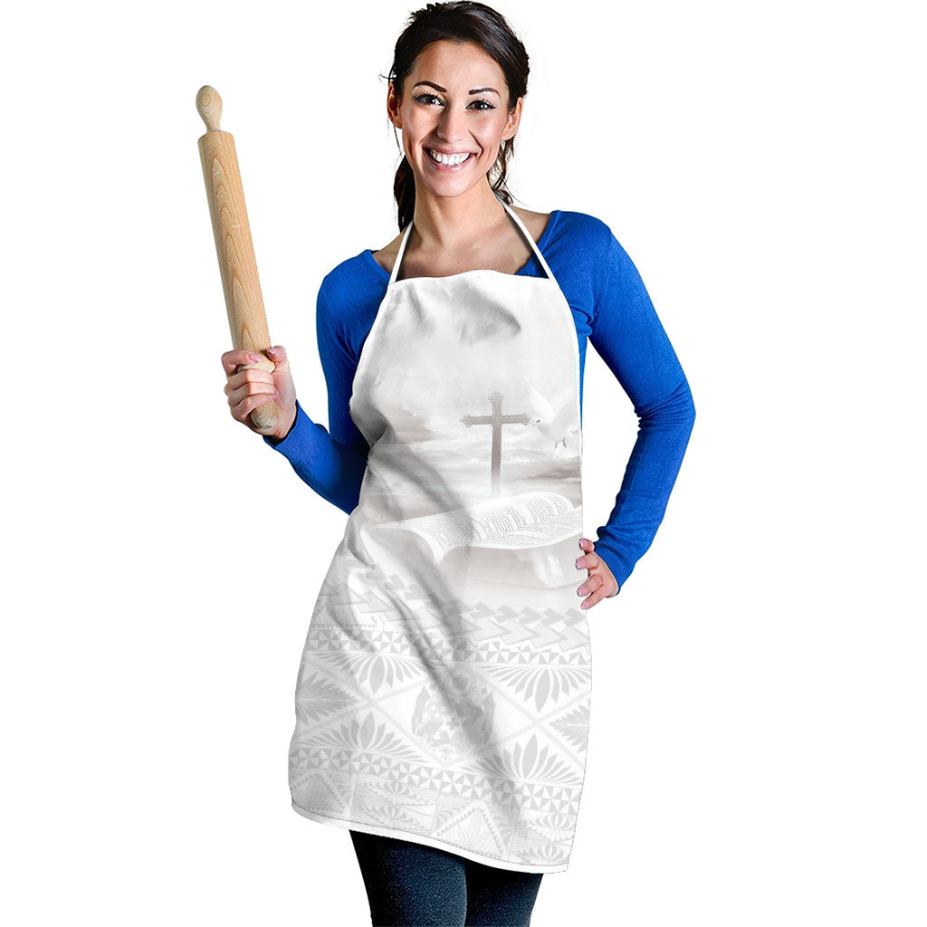 Tonga White Sunday Fakame Apron Tokelaufeletoa Kupesi LT7 - Polynesian Pride