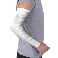 Tonga White Sunday Fakame Arm Sleeves Tokelaufeletoa Kupesi LT7 - Polynesian Pride