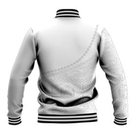 Tonga White Sunday Fakame Baseball Jacket Tokelaufeletoa Kupesi LT7 - Polynesian Pride