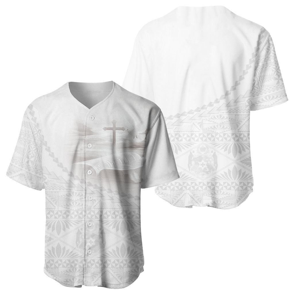 Tonga White Sunday Fakame Baseball Jersey Tokelaufeletoa Kupesi LT7 - Polynesian Pride