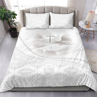 Tonga White Sunday Fakame Bedding Set Tokelaufeletoa Kupesi LT7 - Polynesian Pride