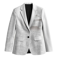 Tonga White Sunday Fakame Blazer Tokelaufeletoa Kupesi LT7 Unisex White - Polynesian Pride