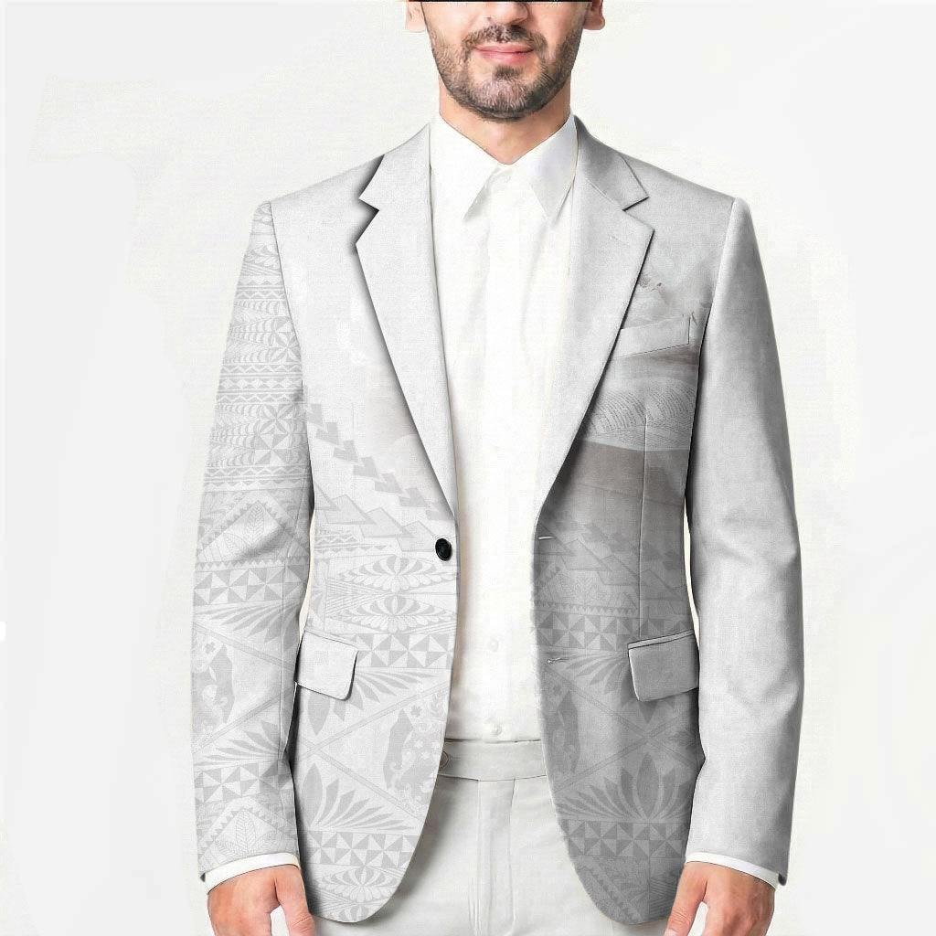 Tonga White Sunday Fakame Blazer Tokelaufeletoa Kupesi LT7 - Polynesian Pride