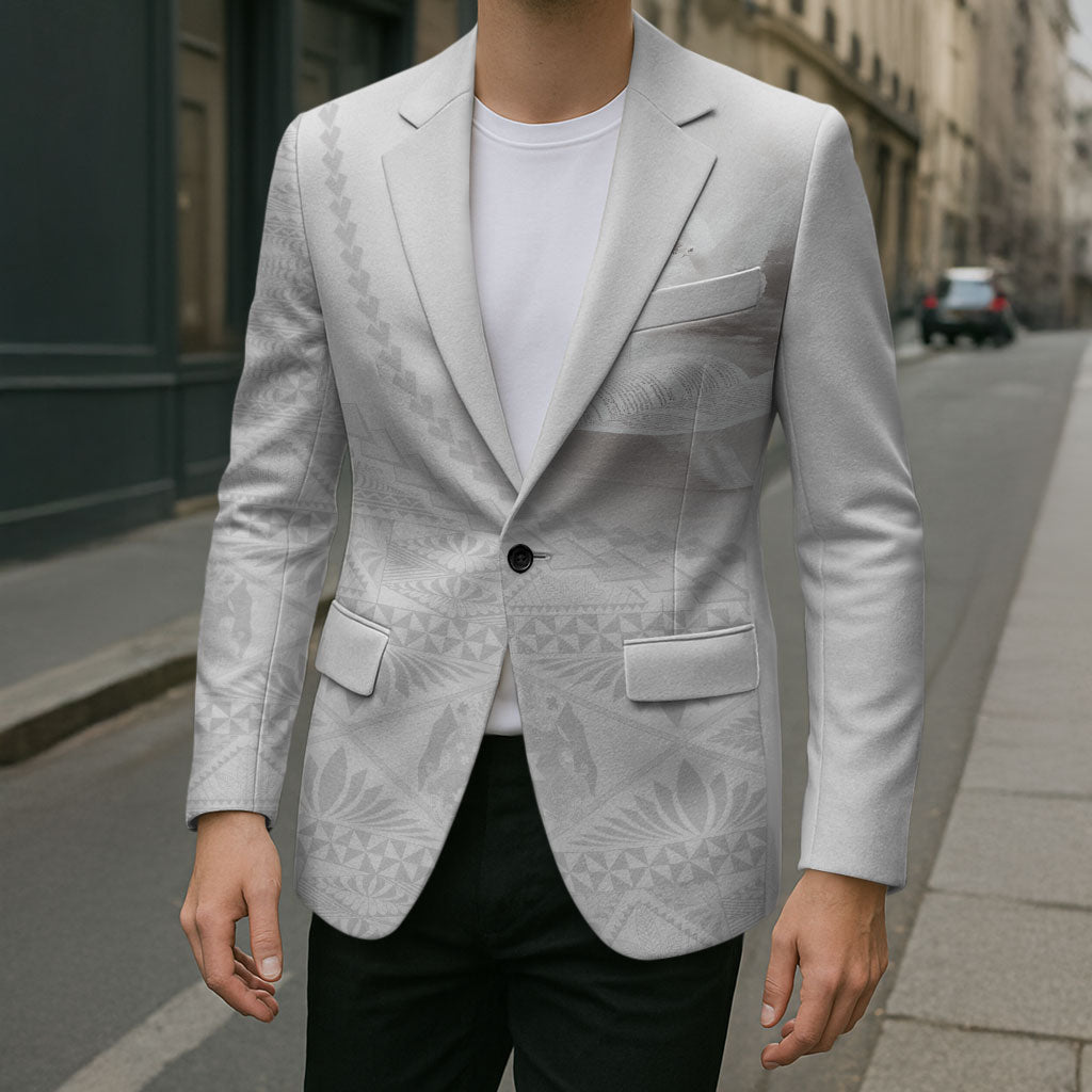 Tonga White Sunday Fakame Blazer Tokelaufeletoa Kupesi LT7 - Polynesian Pride